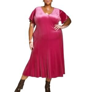 NWT Universal Standard Solstice Stretch Velvet Slip Midi Dress Size 18/20